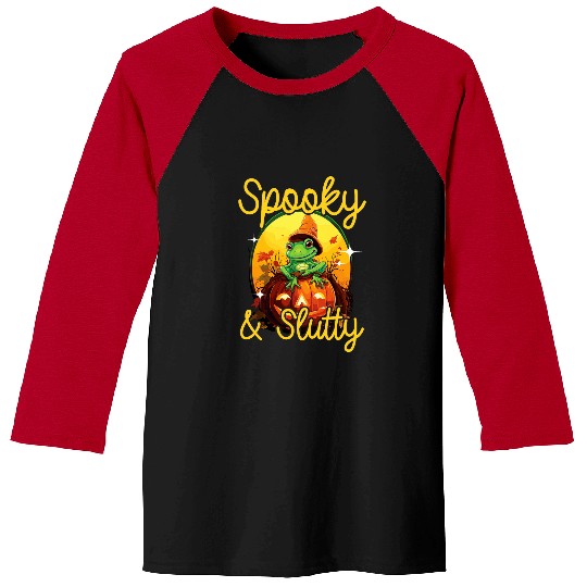 Frog Halloween Scary Toad Trick Or Treat Spooky Amphibian 3 Baseball Tees