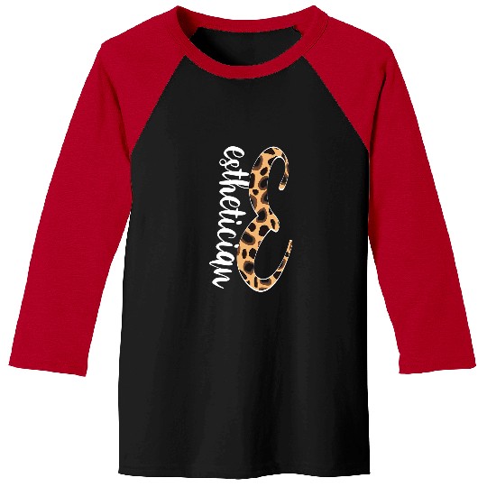 Esthetician Salon Beautician Leopard Letter Baseball Tees