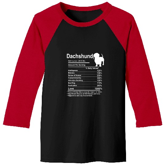 Funny dachshund Facts nutrition Gift dachshund mama Dog Baseball Tees