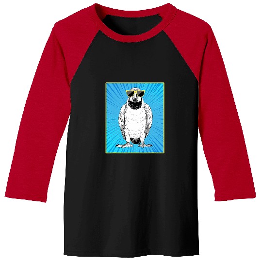 Blue and Gold Macaw Portrait Pop Art Bird with Sunglasses Baseball Tees