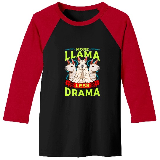 Namaste Yoga More Llama Less Drama I Funny Yoga Pose Yogi Lama Alpaca Meditation Baseball Tees