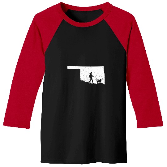 Australian Shepherd Walking Oklahoma Dog Lover Baseball Tees