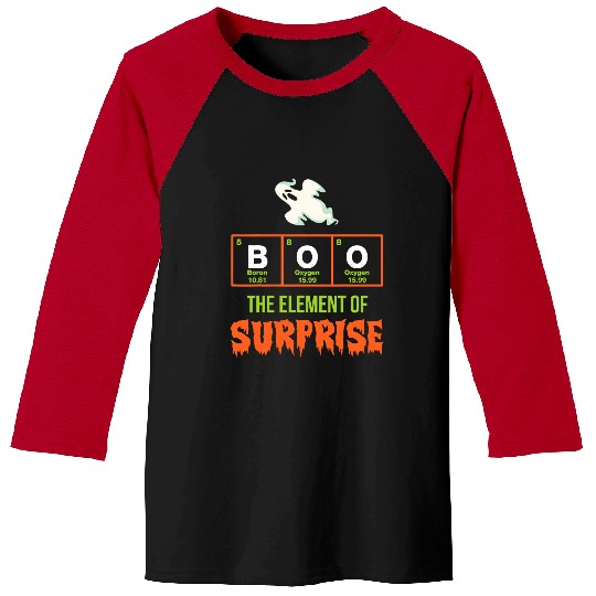 Chemistry Boo The Element Of Surprise 2Chemistry Halloween Baseball Tees