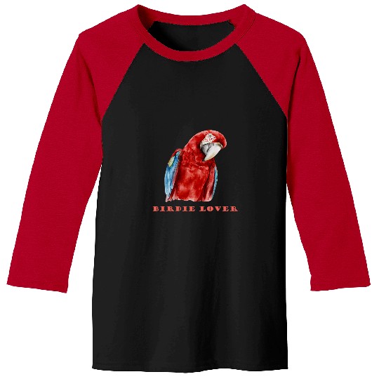 Birdie Lover 2Birds Parrots Budgies Parakeet Scarlet Macaw Baseball Tees