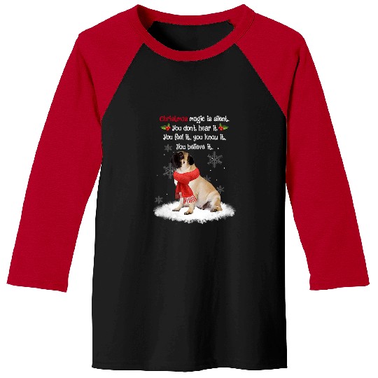 Pug Lover With Christmas Magic Is Silent And Feel It 58 Pugs Dog Baseball Tees
