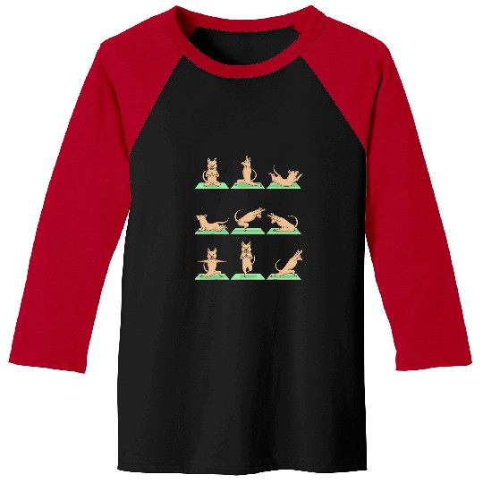 Namaste Yoga Carolina Dog Yoga Pose Zen Workout Exercise Yogi Funny Puppy Meditation Baseball Tees