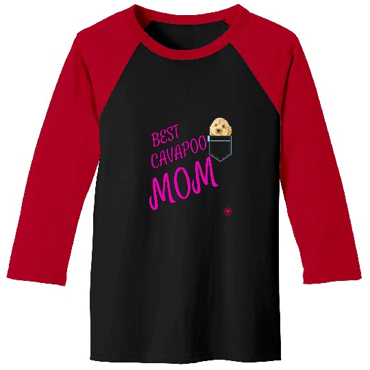 Poodles Cavapoo Mum in pocket Puppy Dog Lover Cute Poodle cross gift 3 Poodle dog Baseball Tees