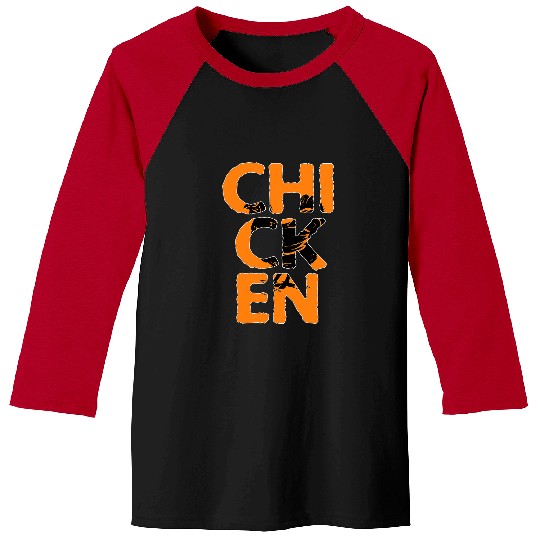 chicken Colorful Animal Shadow silhouette Baseball Tees