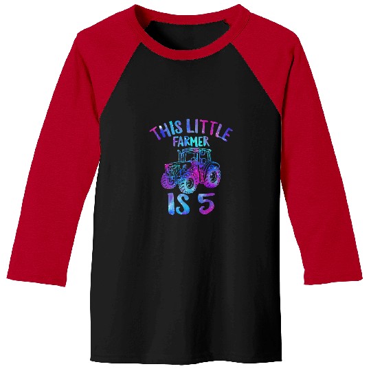 Tractor driving Lover This Little Farmer Is 5 Tractor Farm Vehicles Birthday Party 5th Birthday Baseball Tees