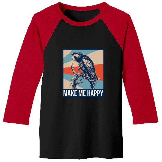 Birds Make Me Happy Macaw Parrot Baseball Tees