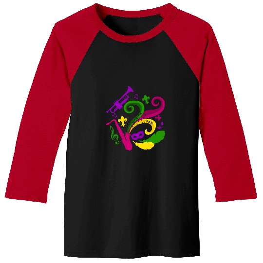Funny Trumpet carnivals Music Trumpet Saxophone Parade Gift Mardi Gras 1 Baseball Tees