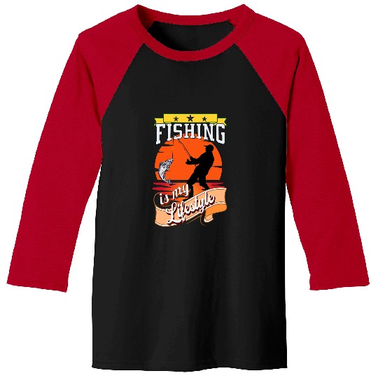 Fishing lifestyle fisherman fishing rod Fisher Baseball Tees