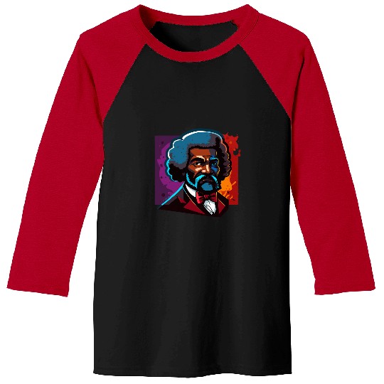 Frederick Douglass Black History Month Cartoon Baseball Tees