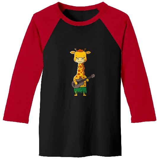 Funny Ukulele Giraffe Gift Ukulele Luau Cute Funny Hawaii Zoo Animal Gift Baseball Tees