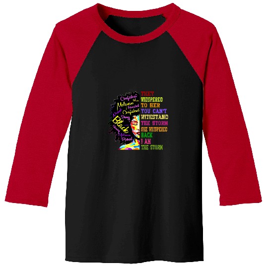 Black Historys for Women I Am The Storm Strong African Baseball Tees