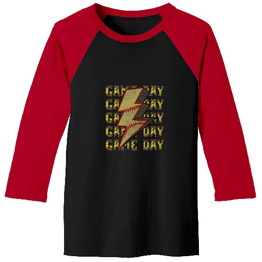 Softball Gift Game Day Softball Lightning Bolt Leopard Cheetah Print Baseball Tees