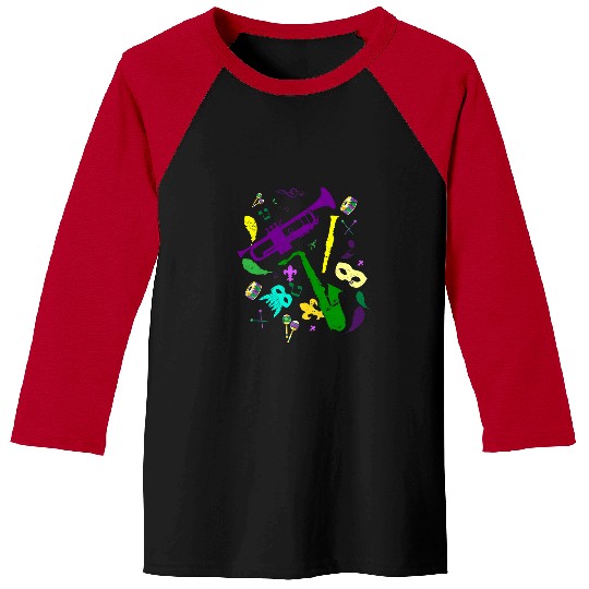 Funny Trumpet carnivals Music Trumpet Saxophone Parade Gift Mardi Gras Baseball Tees