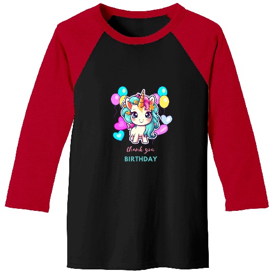 Graphic Colorful thank you birthday men women Art Baseball Tees