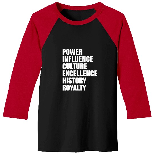Black Power Influence Culture Excellence History Royalty Baseball Tees