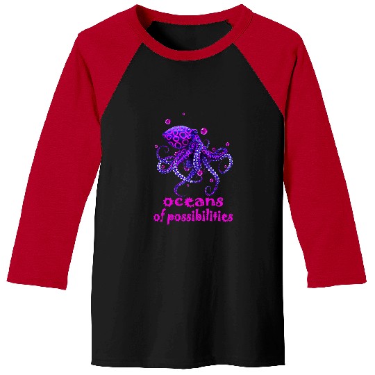 Book Reading Oceans of Possibilities Summer Reading 22 Librarian Octopus Baseball Tees