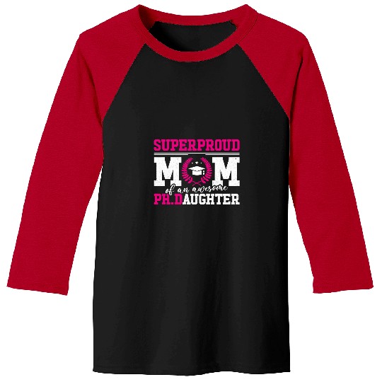 Dog Vizsla PhD Mom Proud Mom Graduation Vizsla Baseball Tees