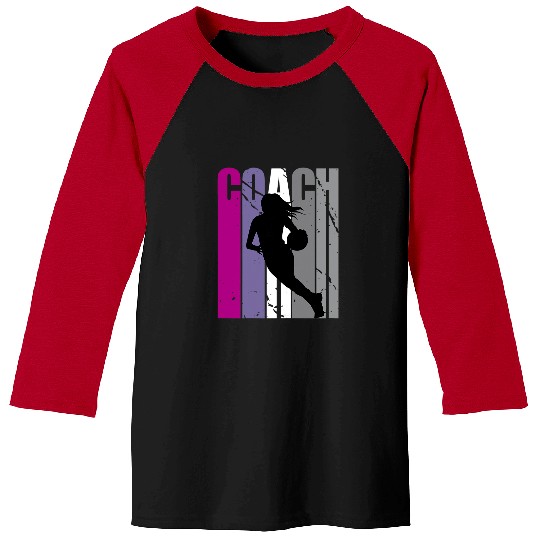 Funny Basketball Coachs Instructor Feminine Retro Female Coaching Baseball Tees