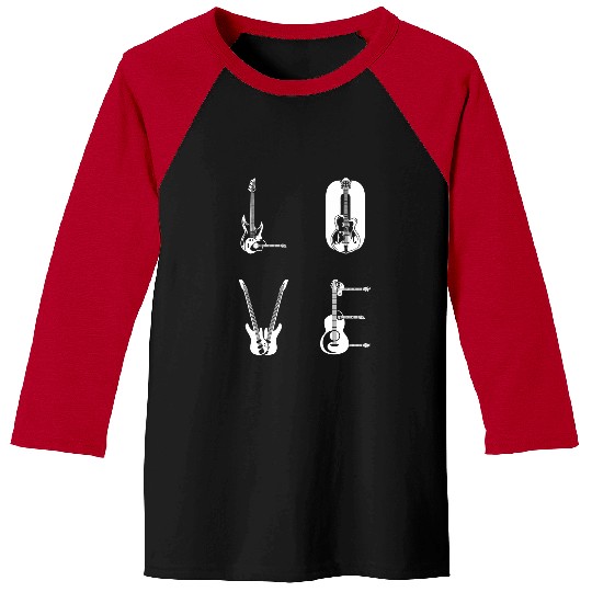 Funny Guitar Bass Guitar Player Bass Guitarist Guitar LOVE Baseball Tees