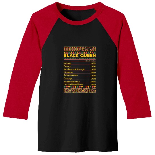 Black Queen Ingredient Table Juneteenth Proud Black Girl Baseball Tees