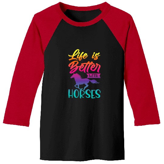 Horse Lover Gifts for Girls Riding Equestrian 2Horseback Horse Baseball Tees