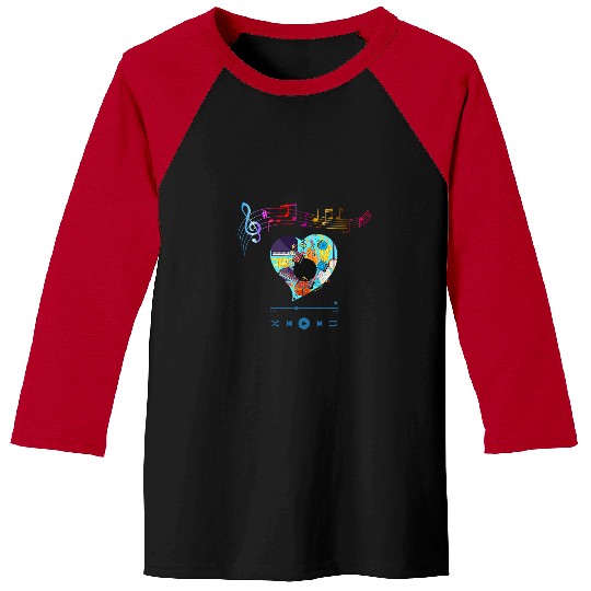 Funny Guitar music note with symbolMusician Art DJ guitarist piano Guitarist Baseball Tees