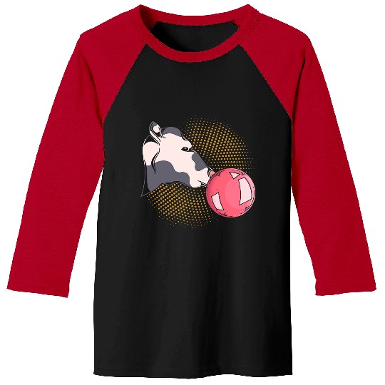 Cow Lover Bubble Gum Farm Animal Funny Pink Bubblegum Cow Baseball Tees