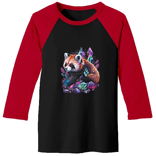 Funny Bear Esoteric Red Panda Pet Art Crystals Cute Illustration Design 2 Cute Bears Baseball Tees