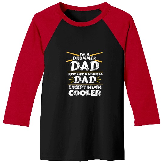 Funny Drummer Dad Drummers Drumming Gift Print Fathers Day Drummer Baseball Tees