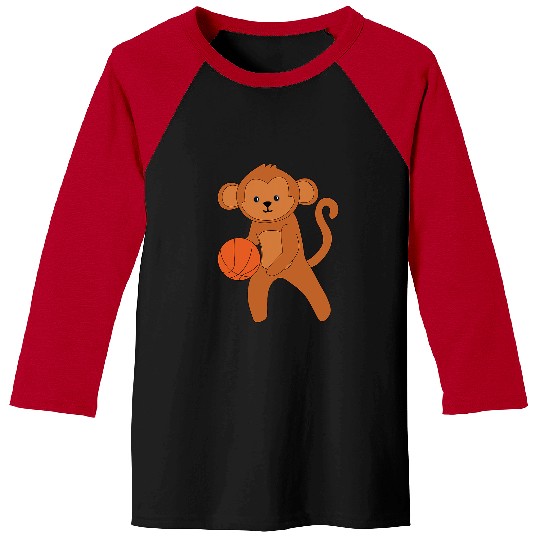 Sport Basketball Cute Monkey Playing Basketball Ape Ball Sports Baseball Tees