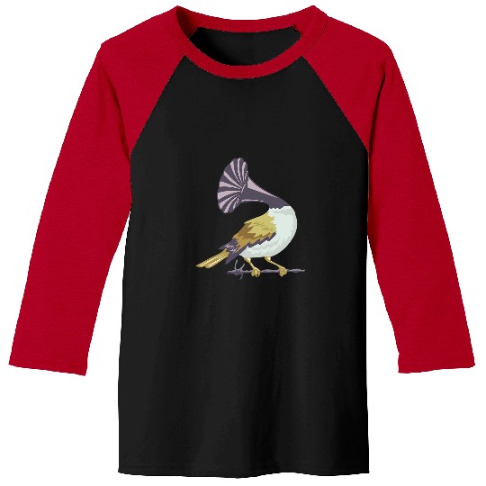 Funny Bird Music Gramophone Speaker for Musicians Men Women Baseball Tees
