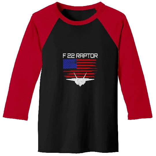 F22 Raptor American Flag Pilot Baseball Tees