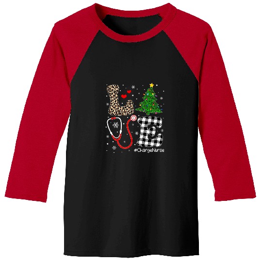 nurses Christmas Tree Love Charge nurses Life Baseball Tees