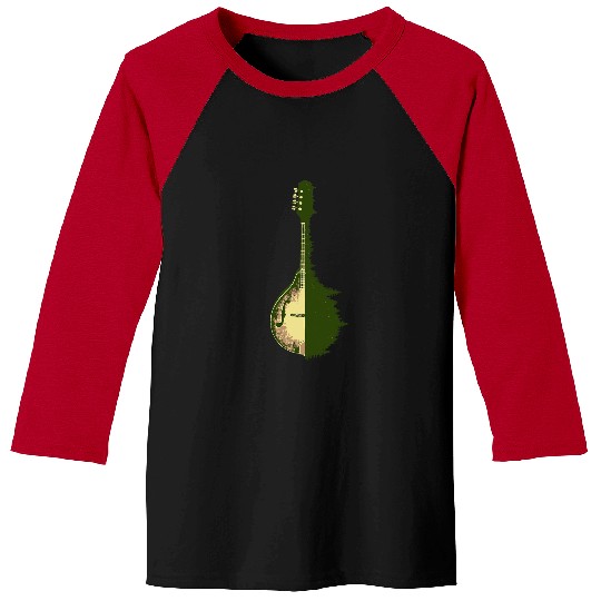 Funny Mandolin Trees Reflection 80s Retro Outdoor Bluegrass Baseball Tees