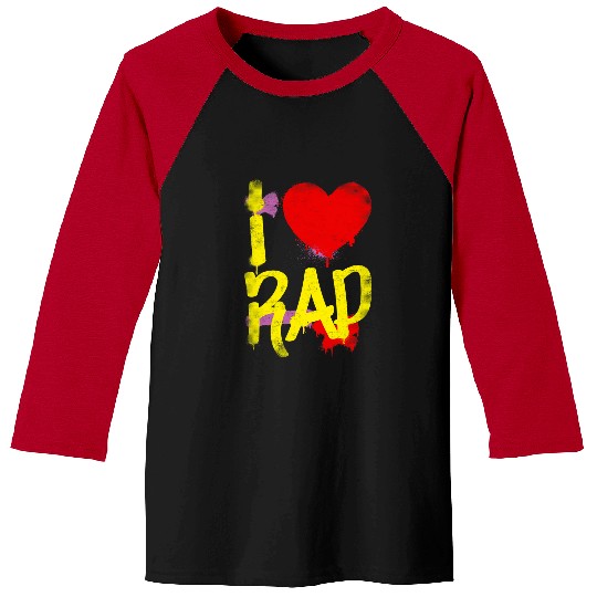 I Love Rap 80s 90s Hip Hop Rap Old School Graffiti Baseball Tees