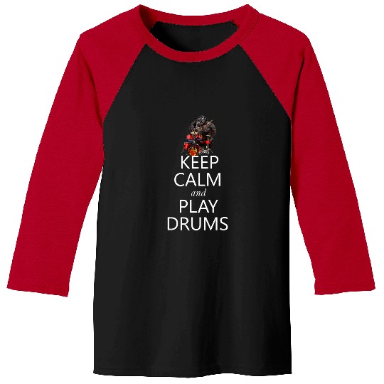 Drums Drummer Keep Calm and Play Drums Gorilla Drums Baseball Tees