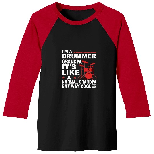 Drums Drummer Mens Drummer Grandpa Drum Player Grandad Drum Kit Drums Baseball Tees