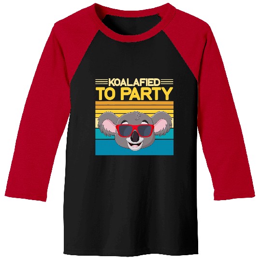 Funny Bear Cool Koala With Glasses Koalified To Party Koala Cute Bears Baseball Tees