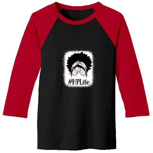 HP Health Policy nurses Black Afro Messy Bun African American Baseball Tees
