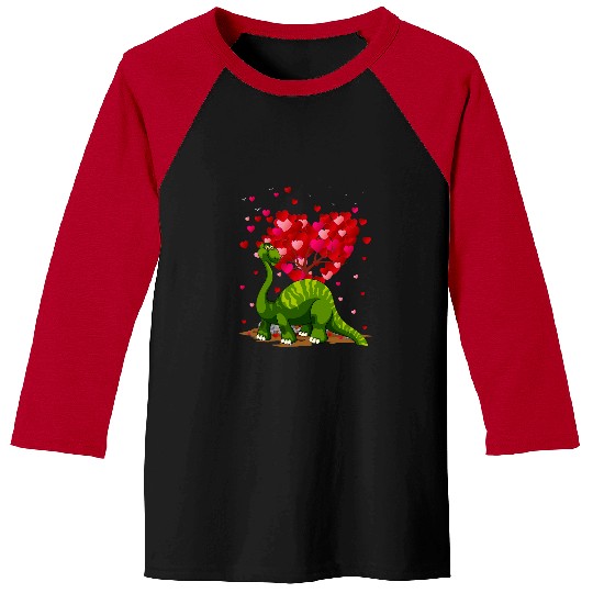 Brontosaurus Dinosaur Lover Brontosaurus Valentines Day Baseball Tees