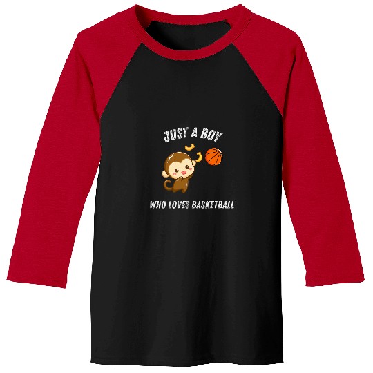 Sport Basketball Cute Boy Who Likes Basketball Monkey Kids Baseball Tees