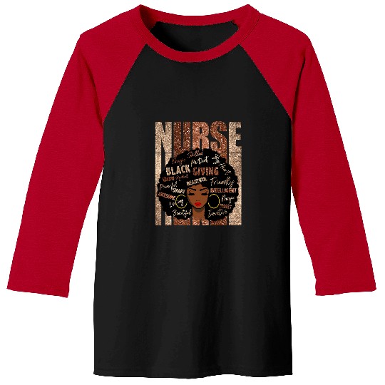 Black Strong nurses Afro Love Melanin African American Women 2 Baseball Tees