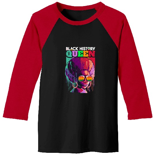 black history queen afro melanin african pride women girls Baseball Tees