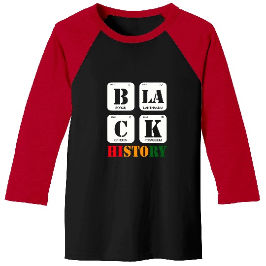 Black the Prime Element Black History Month Periodic Table 5 Baseball Tees