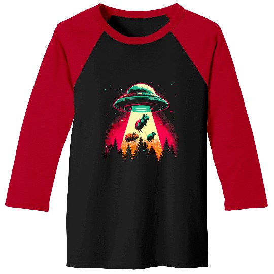 Guinea Pig Alien Abduction UFO 2Retro Conspiracies Lover Baseball Tees