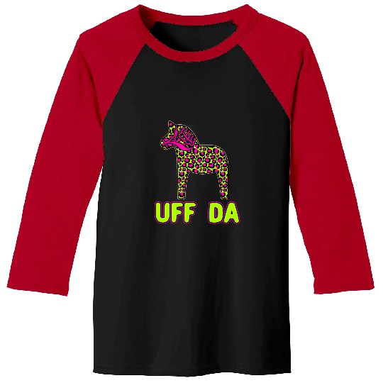 Horse Lover Uff Da Leopard Cheetah Print Dala Horse Horse Nordic Baseball Tees